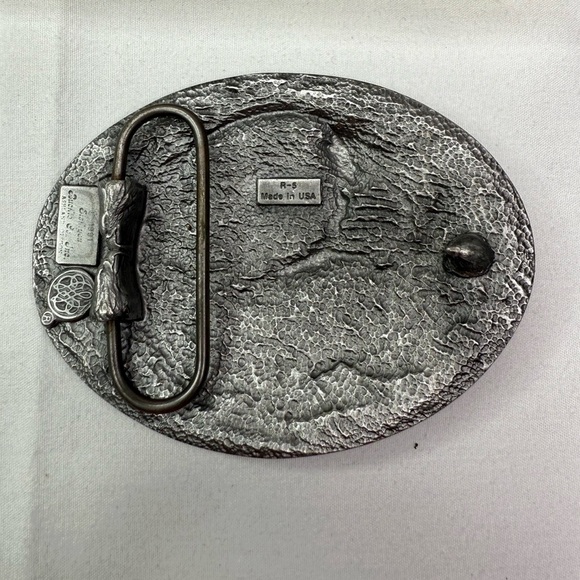 1991 Siskiyou Green Enameled Bald Eagle Mountain Belt Buckle Vintage - Picture 3 of 7